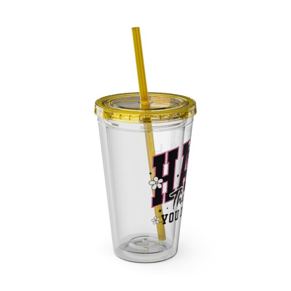“Have the day you deserve” Tumbler - 16oz Travel Cup, Perfect for Daily Hydration, Inspirational Drinkware, Gift for Friends, Office Use, [...] - Image 2