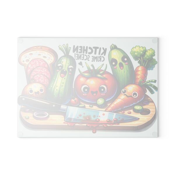 Kitchen Crime Scene Glass Cutting Board - Image 3