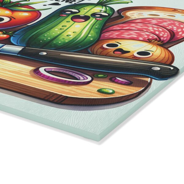 Kitchen Crime Scene Glass Cutting Board - Image 4