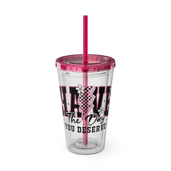 “Have the day you deserve” Tumbler - 16oz Travel Cup, Perfect for Daily Hydration, Inspirational Drinkware, Gift for Friends, Office Use, [...] - Image 13