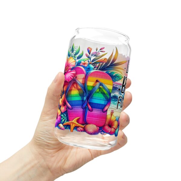 Vibrant Floral Sipper Glass, Rainbow Glass with Straw, Colorful Drinkware for Parties, Eco-friendly Sippers, Summer Hydration [...] - Image 14
