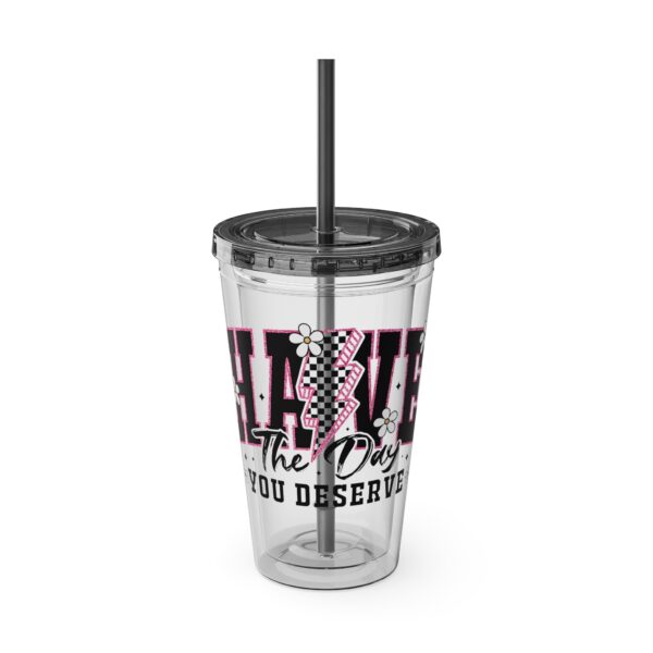 “Have the day you deserve” Tumbler - 16oz Travel Cup, Perfect for Daily Hydration, Inspirational Drinkware, Gift for Friends, Office Use, [...] - Image 9