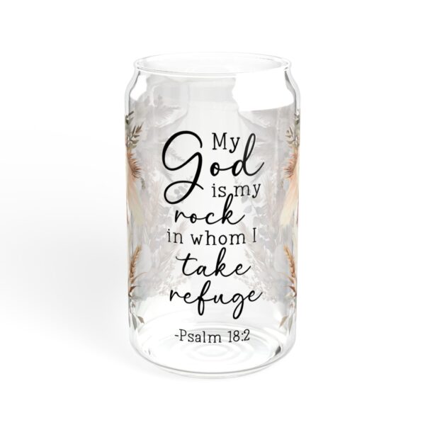 Floral Inspirational Sipper Glass 16oz - My God is My Rock Design - Image 9