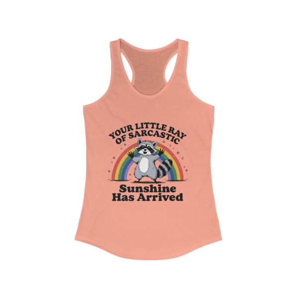 Tank Top - Sarcastic Raccoon Rainbow Graphic Tee for Women - Image 3