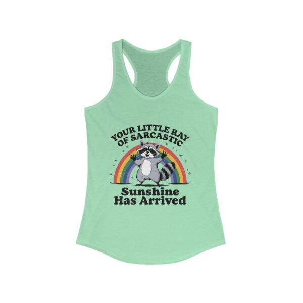 Tank Top - Sarcastic Raccoon Rainbow Graphic Tee for Women - Image 7