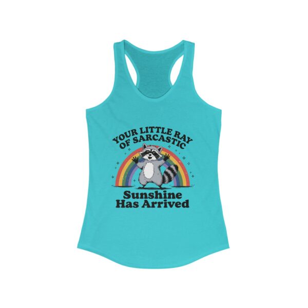 Tank Top - Sarcastic Raccoon Rainbow Graphic Tee for Women - Image 9