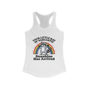 Tank Top - Sarcastic Raccoon Rainbow Graphic Tee for Women