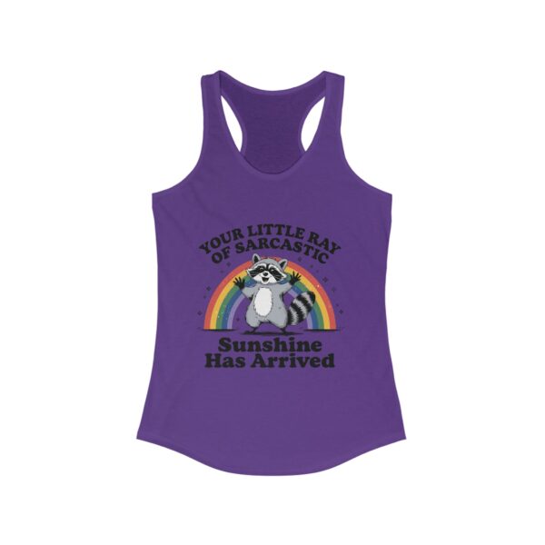 Tank Top - Sarcastic Raccoon Rainbow Graphic Tee for Women - Image 11