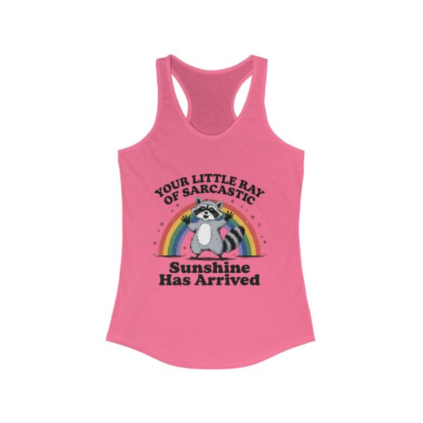 Tank Top - Sarcastic Raccoon Rainbow Graphic Tee for Women - Image 13