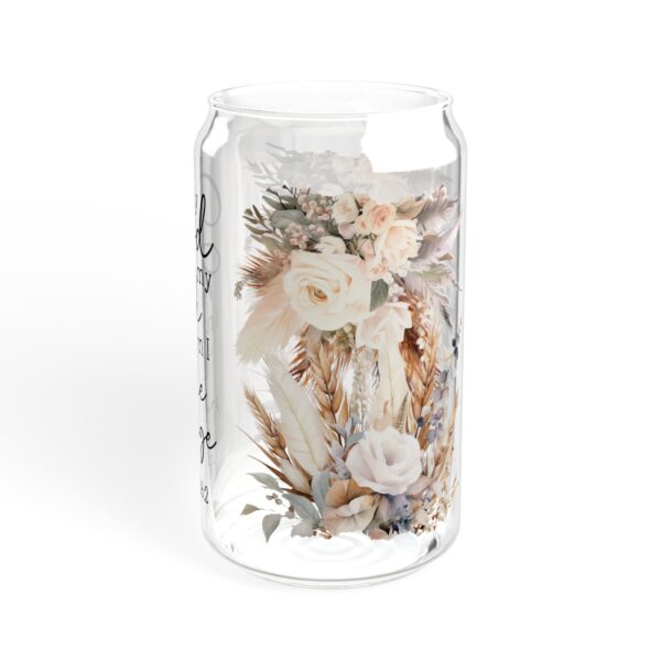 Floral Inspirational Sipper Glass 16oz - My God is My Rock Design - Image 12