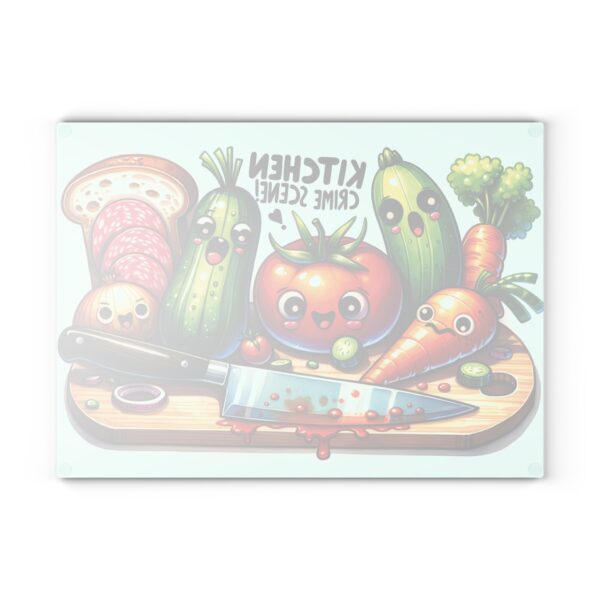 Kitchen Crime Scene Glass Cutting Board - Image 6