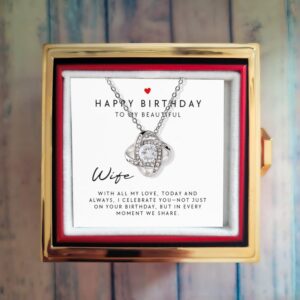 Love Knot necklace with Rotating Rose Gift Box happy birthday to my wife